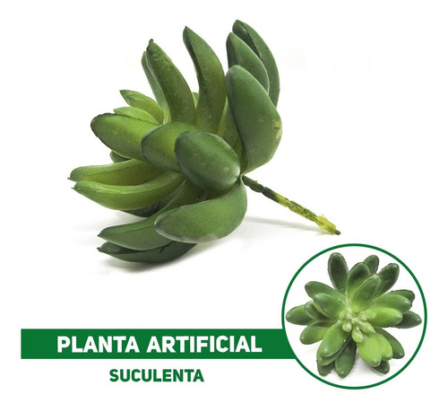 Planta Artificial Suculenta Verde 4 Piezas Green Outlet