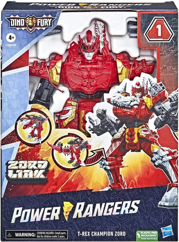 Power Rangers Dino Fury T-rex Champion Zord Vermelho Hasbro 