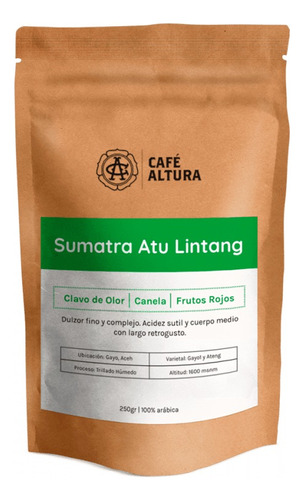 Café En Grano Sumatra Atu Lintang. Café Altura - 250 Gr