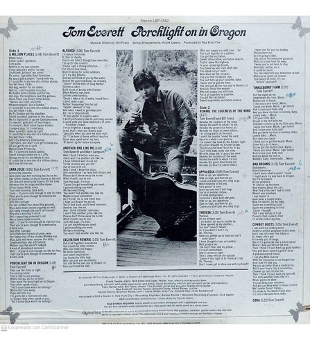 Tom Everett Porchlight On In Oregon ( U.s.a. ) (Usado)