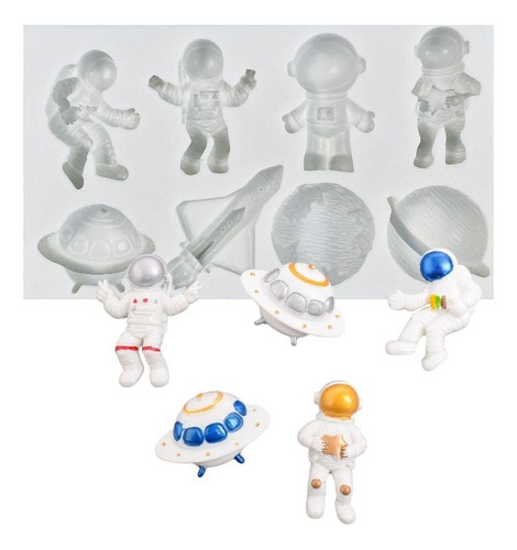 Molde Silicona Astronauta Espacio Fondant Porcelana Chocolat