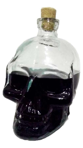 6 Garrafas De Vidro Modelo Caveira Crânio Skull