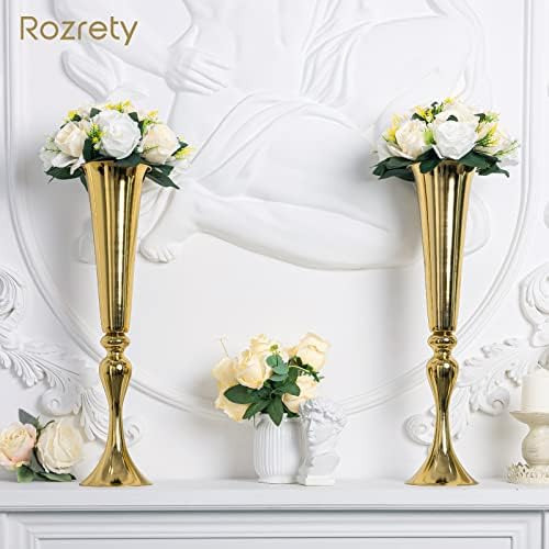 Rozrety 4 Piezas De Centros De Mesa De Boda Con Florero Para