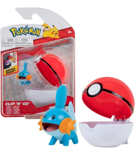 Pokebola Con Figura Mudkip - Pokemon Clip And Go