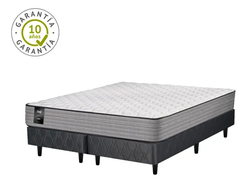 Sommier Y Colchón Queen (160x200) Sealy Linen Somun