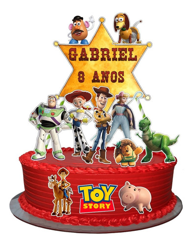 Topo De Bolo  Personalizado Topper Toy Story