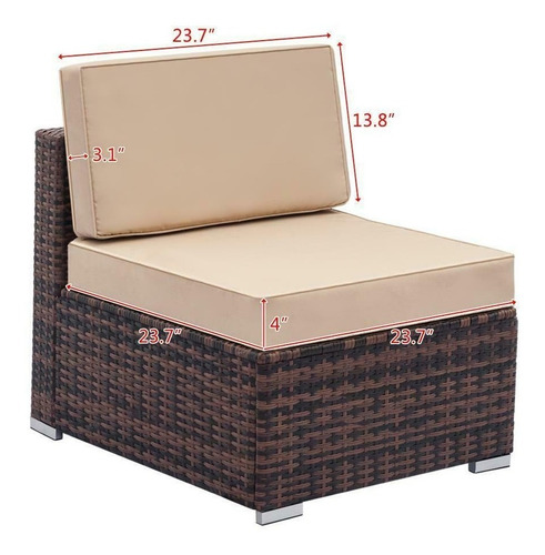 Excelente Sala Para Jardin De Rattan Color Marron Envio Grat