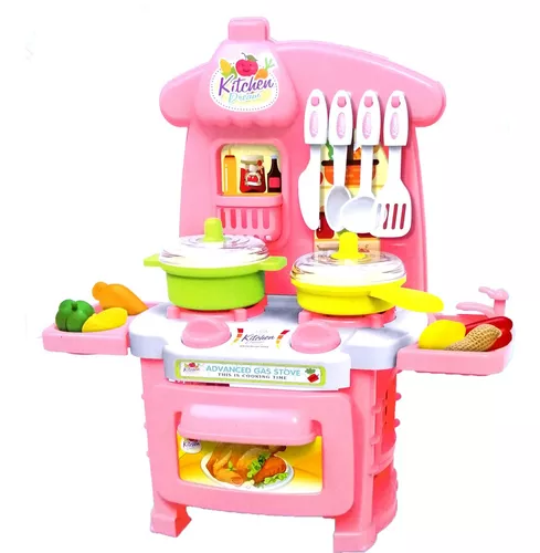 Cocina Juguete Niñas Con Accesorios Maleta Juego Comidita