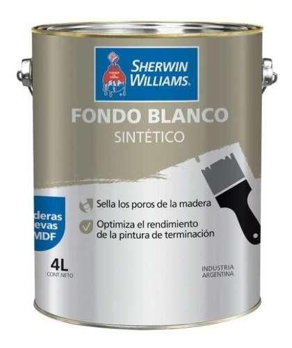 Pinturas Sherwin Williams Fondo Blanco Sintetico 1 Lt