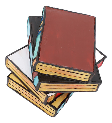 Libros Apilados Manchados De Resina Hechos A Mano, Vintage,