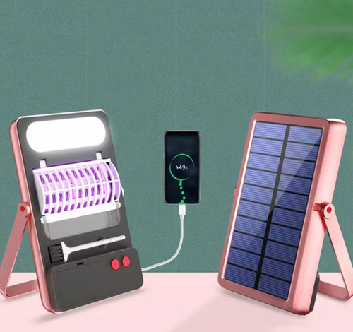 Lámpara Solar Mata Mosquitos Cargador Emergencia Lau