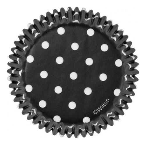 Capacillo Mini Negro Con Puntos Blancos C/100 Pzas Wilton