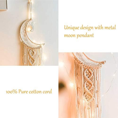 Decoración De Atrapasueños De Luna Y Estrella, 2 Piezas Boho