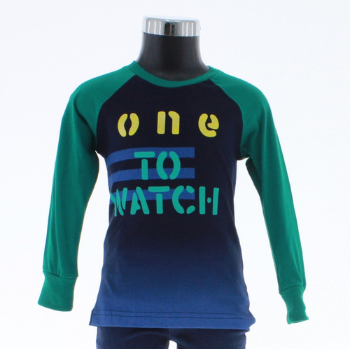 Playera Niño Azul Manga Larga Tshirt 3339 2 A 16 Años
