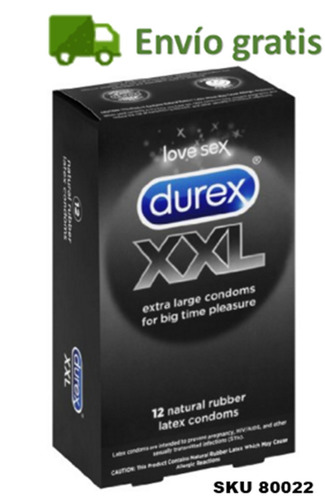 $ Solo Durex Xxl Lubricado 60 Condones Preservativos En/grat