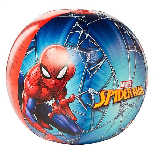 Imagen 1 de 9 de Pelota De Playa Spiderman Inflable Bestway - Rojo Y Azul
