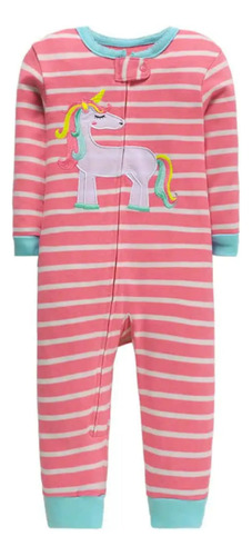 Enterito Largo Pijama Para Niña Cierre Sin Pie 100% Algodón