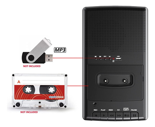 Reproductor De Casete Portátil Con Micrófono No Empotrado,