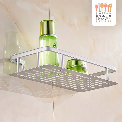 Imagen 6 de 10 de Pack X2 Estante Rectangular Ducha Baño Acero Inox C/ Baranda