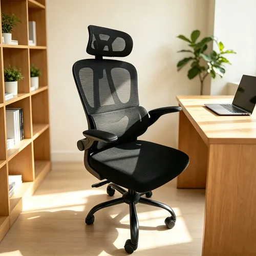 MLB 4949762593 Cadeira Ergonmica Mesh Preta Para Escritorio JM