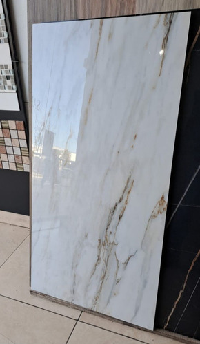 Porcelanato Brillante Pulido Calacata Gold 120x60 1ra Blanco