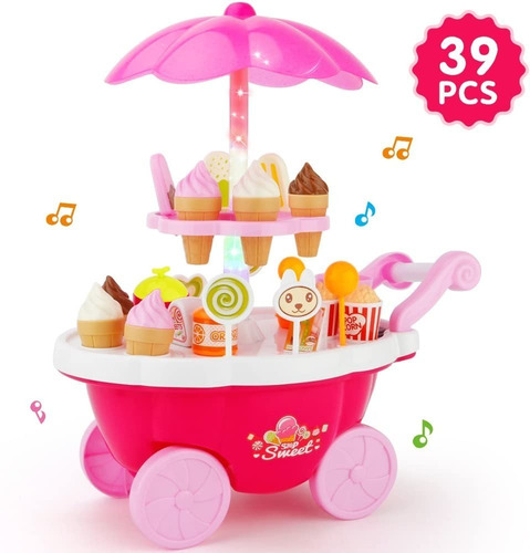Imagen 1 de 6 de Disney Minnie Mouse Carrito Musical Postres 39 Pzs Original