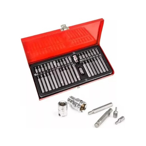 Juego De Dado 40 Piezas Y Puntas Torx T20 A T55 De Allen