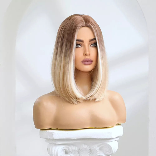 Peluca Rubia Corta Para Mujer, Parte De Peluca Bob Hetero