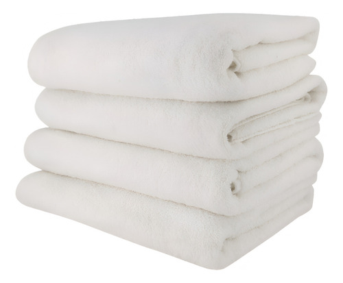 Toalla De Baño Completo 100% Algodón 80x145 Cm Extra Grande Color Blanco Lisa