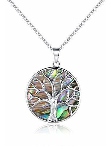 Collar De Perlas De Abalone Con Forma De Arbol De La Vida, C