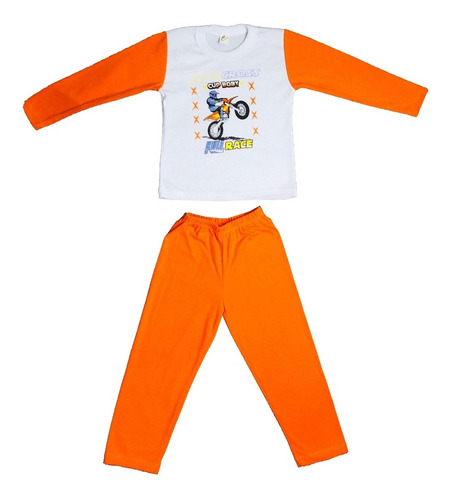 Pijama Para Niño Creaciones Boby Larga Naranja