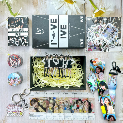 Caja De Regalo Ive Photo Card De 8 Piezas, Llavero, Pegatina