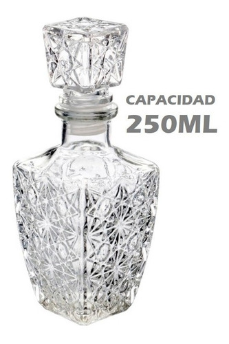 2 Licoreras De Cristal Diamante 250ml Vidrio Mas Resistente