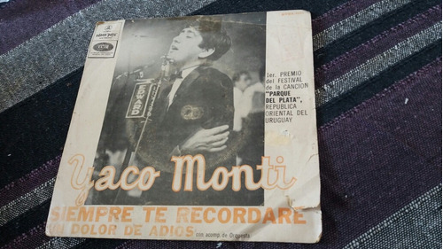 Solo La Caratula De Vinilo Single Yaco Monti  (v145