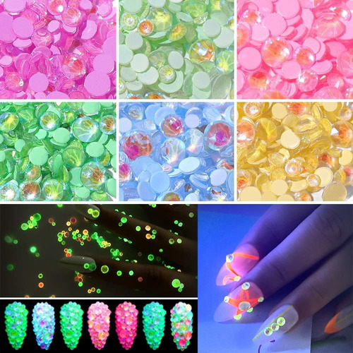 Diamantes Luminosos De Uñas, 6 Macetas Para Fiestas, Temátic