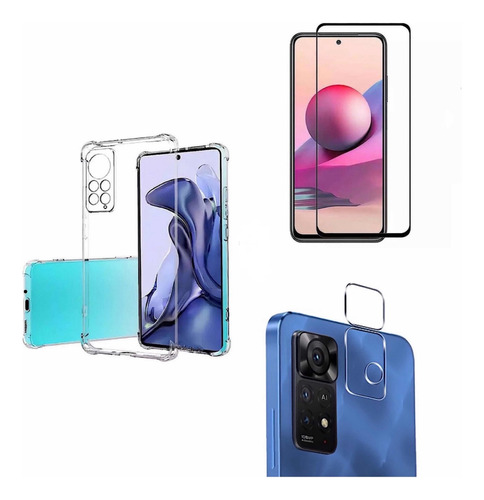 Carcasa Transparente Para Xiaomi Note 11 Pro 5g + Láminas