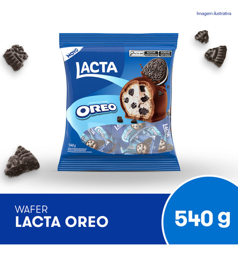 Bombom Wafer Sabor Baunilha Com Oreo 540g Lacta