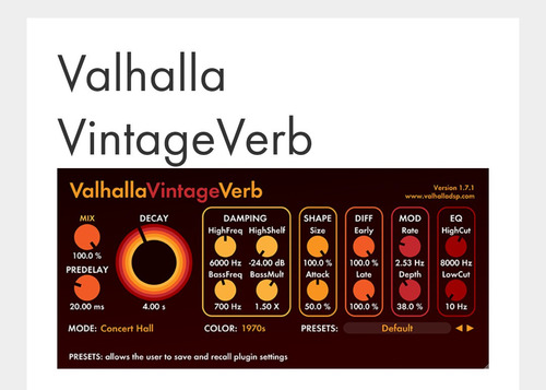 Valhalla Vintageverb Mac