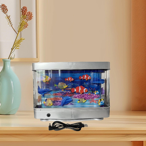 Falso Acuario Led Luz Nocturna Adorno De Mesa Lámpara De