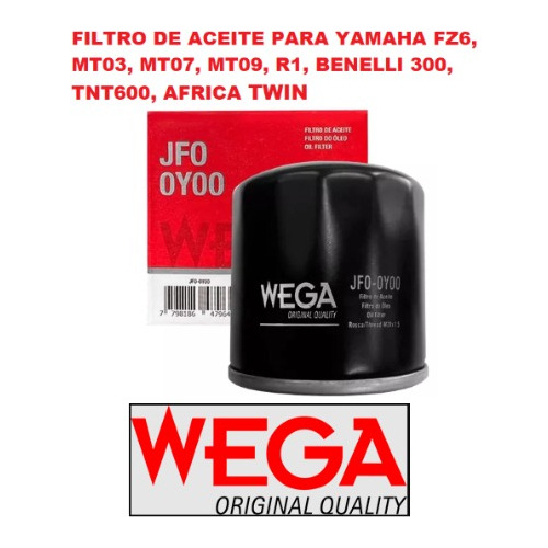 Filtro Aceite Wega Mt03 07 09 R1 R6 Cbr Nc Tnt 300 600 Fz6