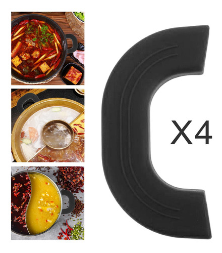 4 Fundas De Silicona Para Mango De Olla Caliente Para