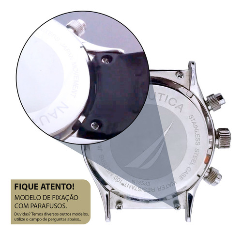 Pulseira De Borracha Compatível Com Náutica Preta N13530g