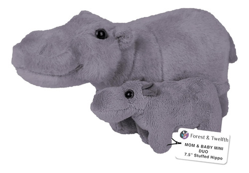 Hipopótamo De Peluche, Forest & Twelfth, Suave, Mini Hippo
