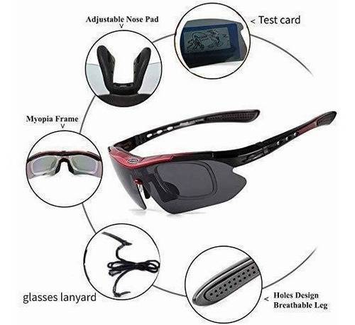 Imagen 6 de 7 de Gafas Lentes De Sol Polarizadas Ciclismo Gafas De Sol