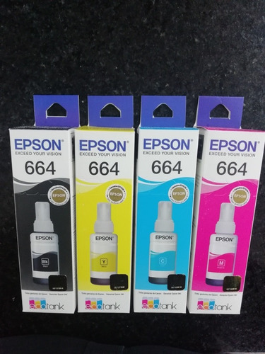 Tinta Original Epson 664 L210,l380,l355,l395,kit 4 Color 544