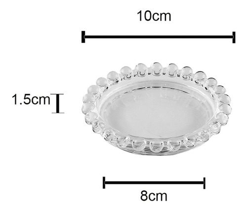 Imagem 3 de 7 de Jogo De Mini Pratos De Cristal Pearl Bolinhas 10x1,5cm Wolff