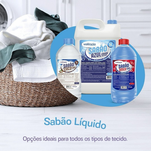 Lava Roupas Liquido Valência Azul 5 Litros Sabão Liquido