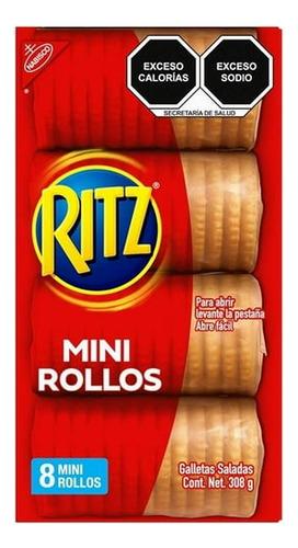Galleta Ritz Mini Con 8 Rollos 308g