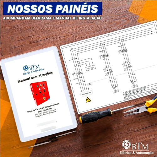 Painel De Comando Bomba De Incêndio 15cv 220v C/alarme