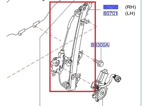 Motor Regulador Derecha Original Nissan Tiida 06-19